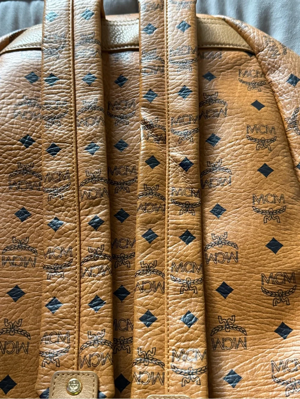MCM Cognac Visetos Logo Backpack with Gold and Silver Studs! (FIX IT OR CHOP IT)